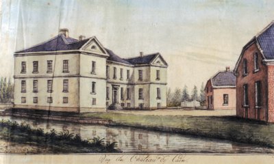 Casa Caen en Straelen, vista desde el oeste de Alexander Frans van Aefferden